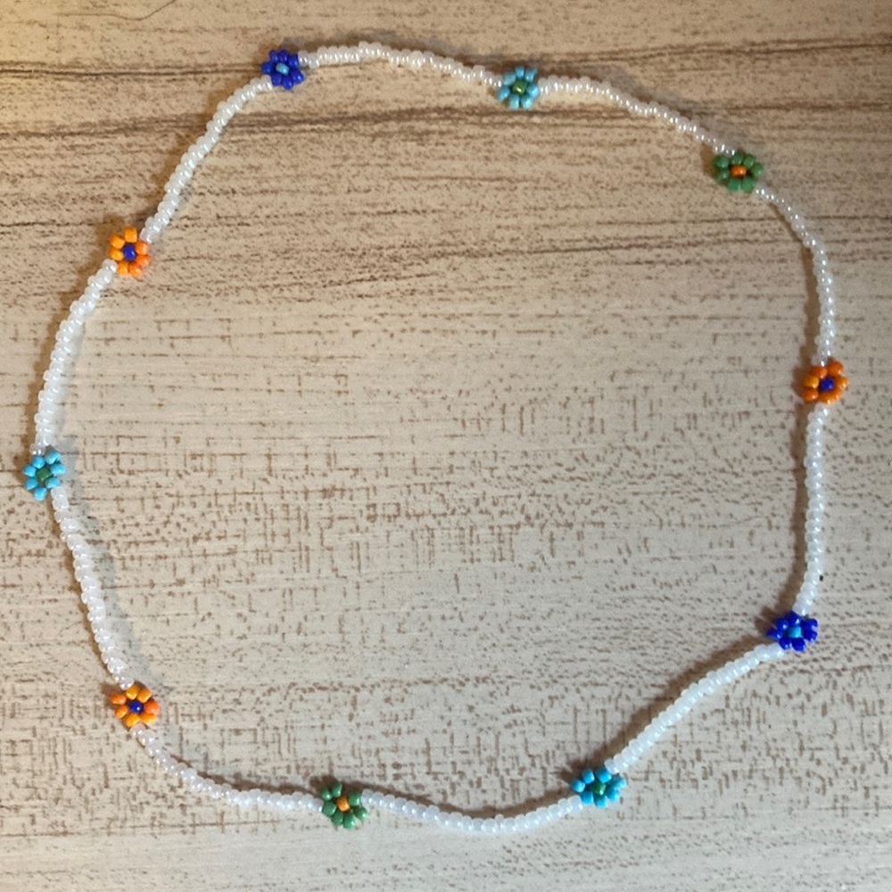 Multi color flower necklace